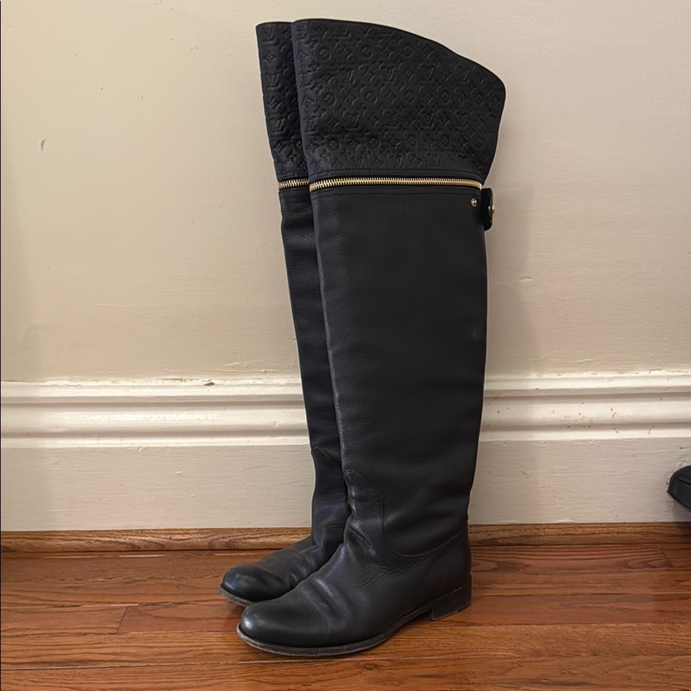 Louis Vuitton over the knee boots with adjustable knee height